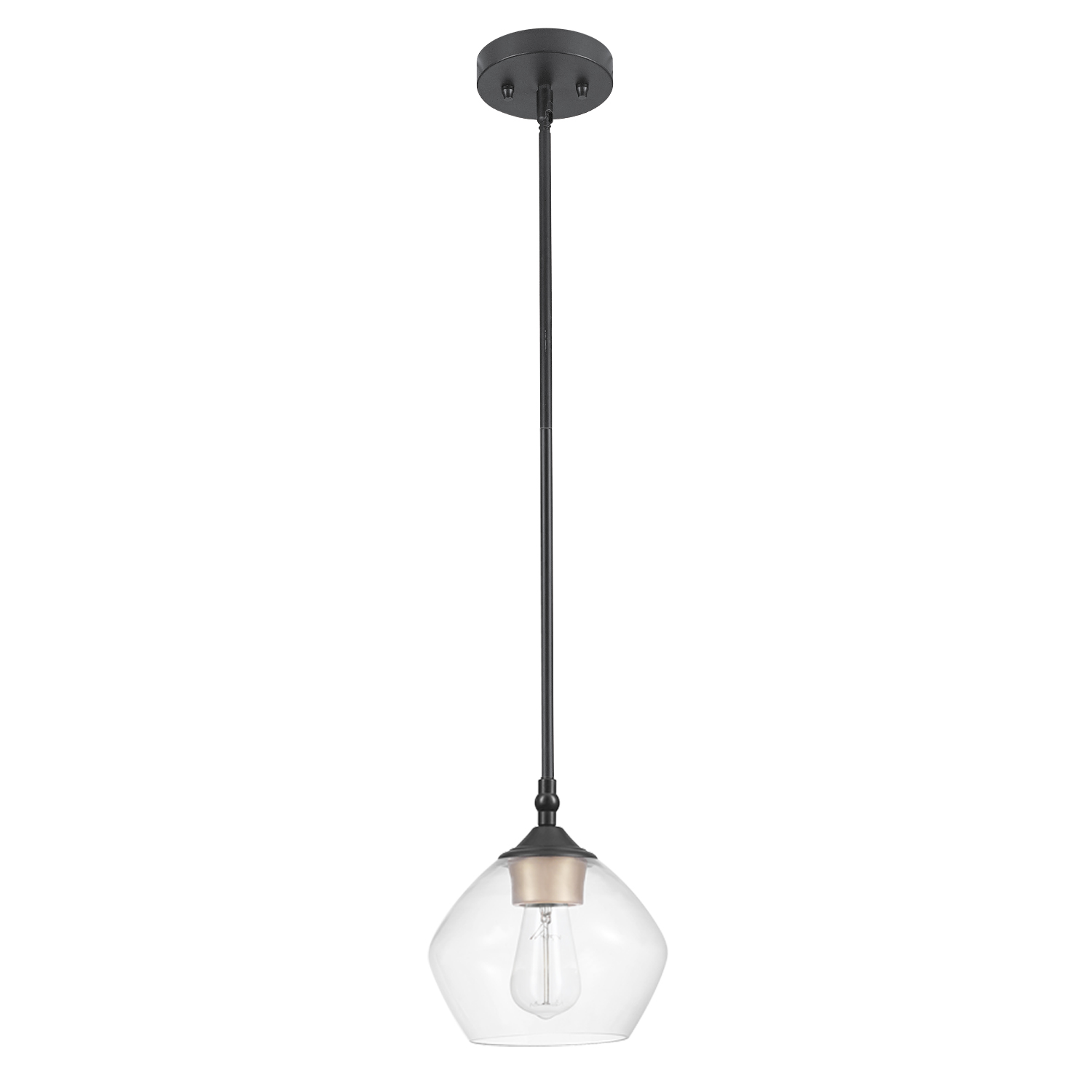 Globe Electric 60312 Harrow 1-Light Matte Black Pendant