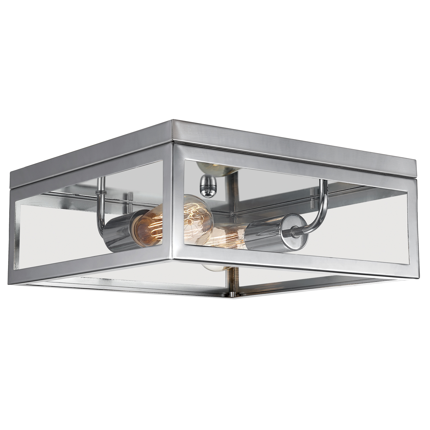 Globe Electric 65747 Memphis 2-Light Chrome Flush Mount Light
