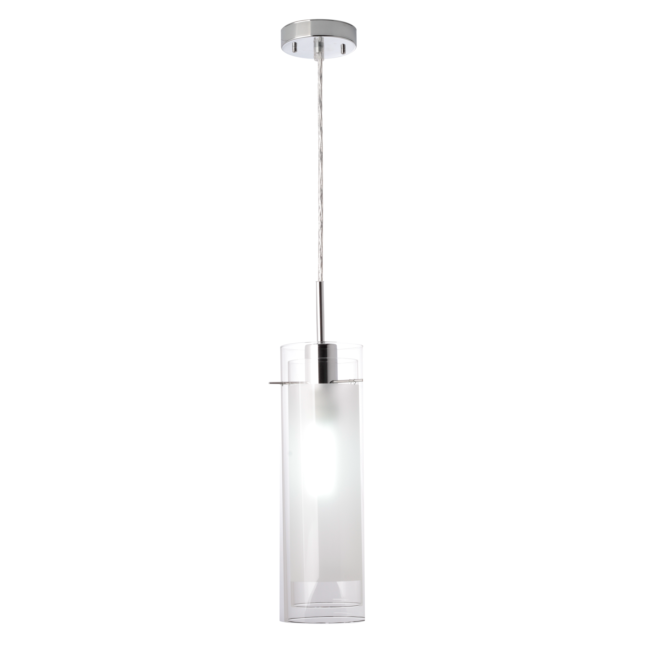Globe Electric 64023 Sydney 1-Light Polished Chrome Clear Glass Pendant