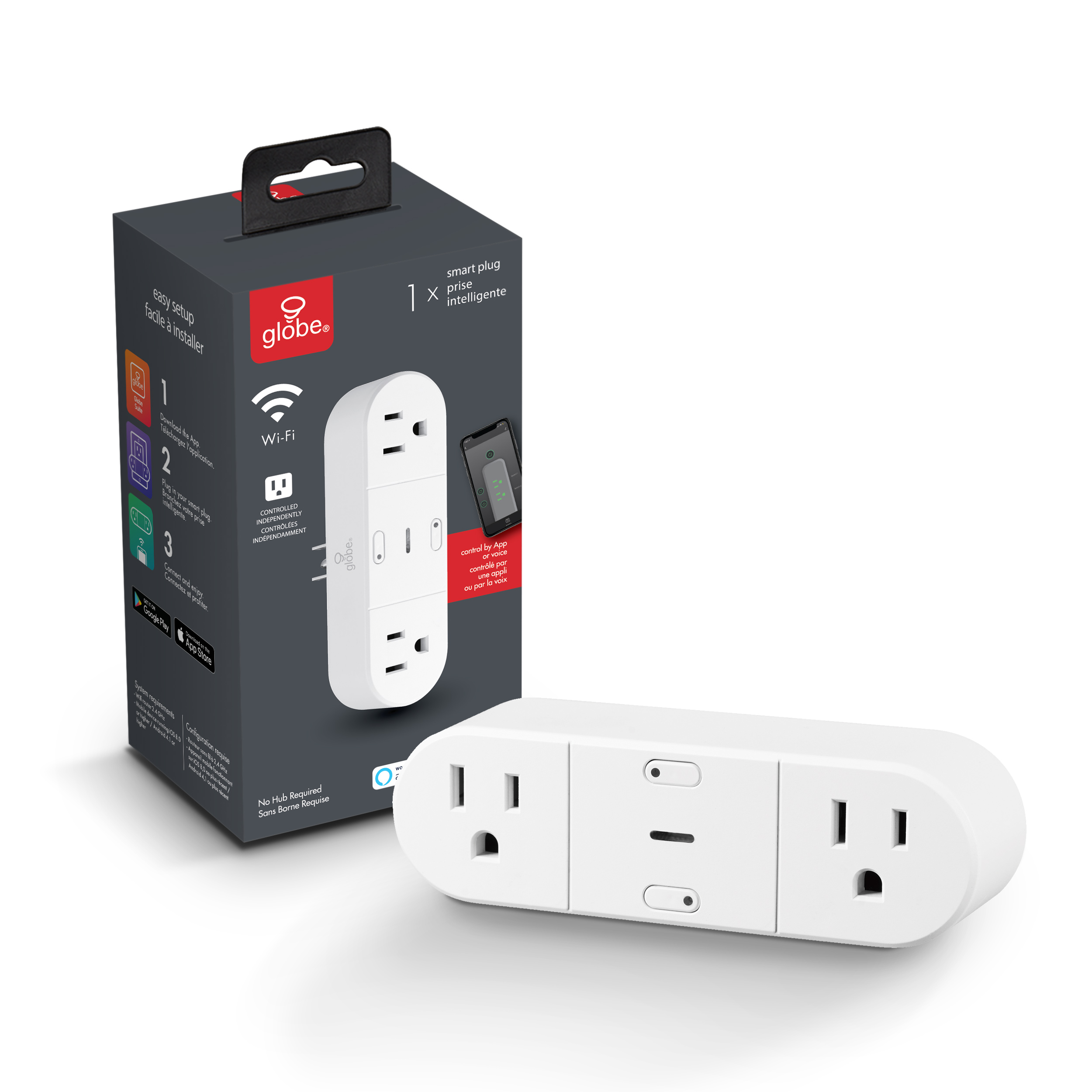Globe Electric 50020 Smart Plug with 2 Grounded Outlets