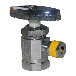 Larsen Supply Co 06-7271 1/2" Female Iron Pipe x 1/4" Compression Angle Stop