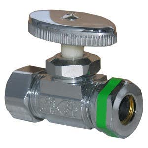 Larsen Supply Co 06-7289 5/8" Compression Inlet X 1/2" Iron Pipe Strait Stop