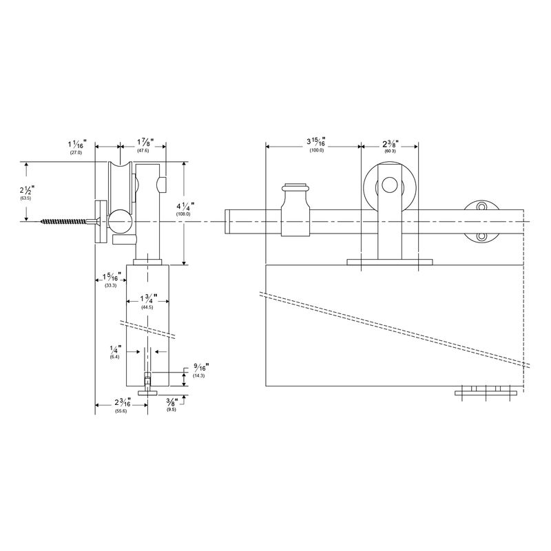 Pemko W80 Stainless Steel Sliding Track System