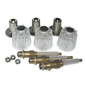 Larsen Supply Co 01-9455 Price Pfister 3-Valve Windsor Trim W/Stems