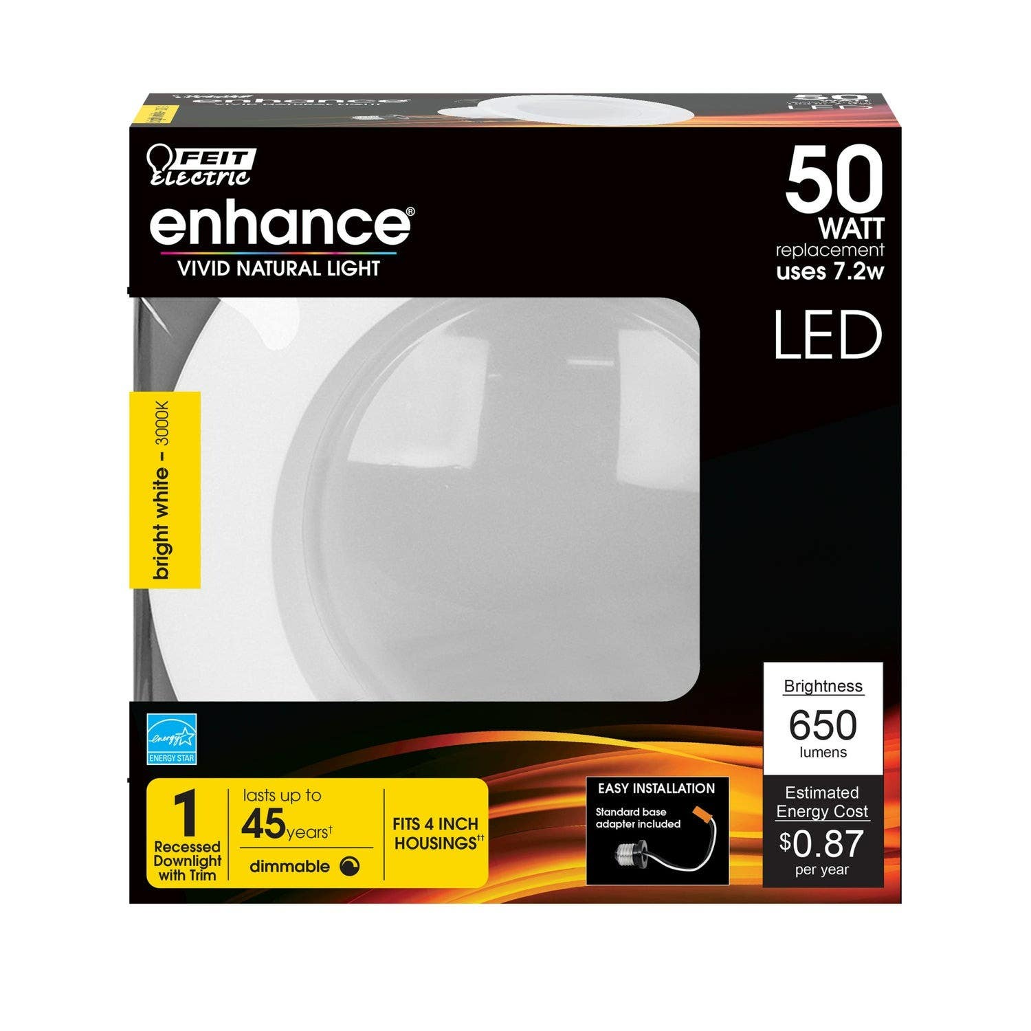 Feit Electric LEDG2R4/930CA LED Recessed Downlight, 4 in. 7.2W