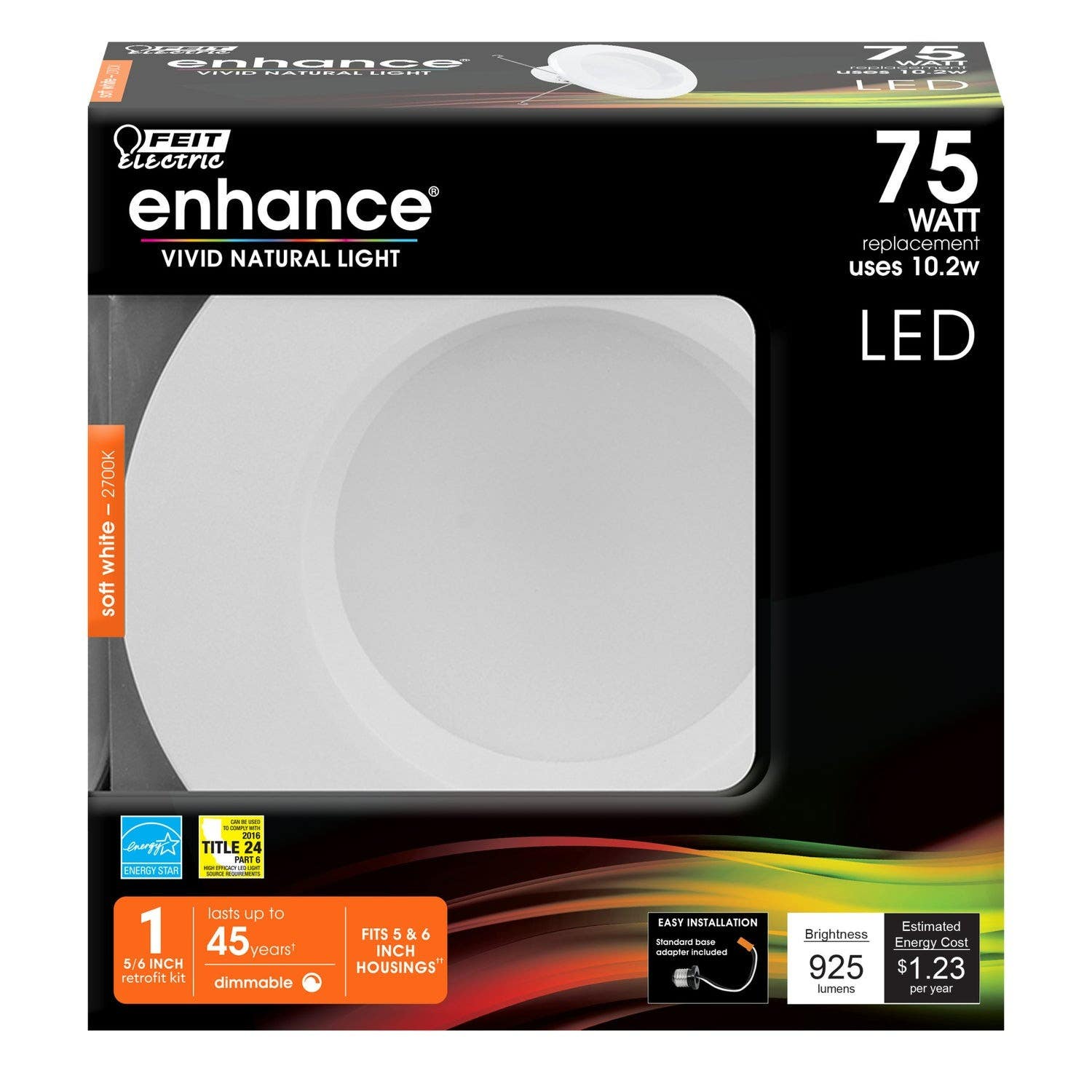 Feit Electric LEDR56/927CA Dimmable Enhance LED Recessed Downlight, 5/6 in.