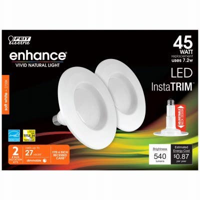 Feit Electric LEDR4/927CA/MED/2 LED Retrofit Kit, Dimmable, 4-In., 9-Watts, 2-Pk.
