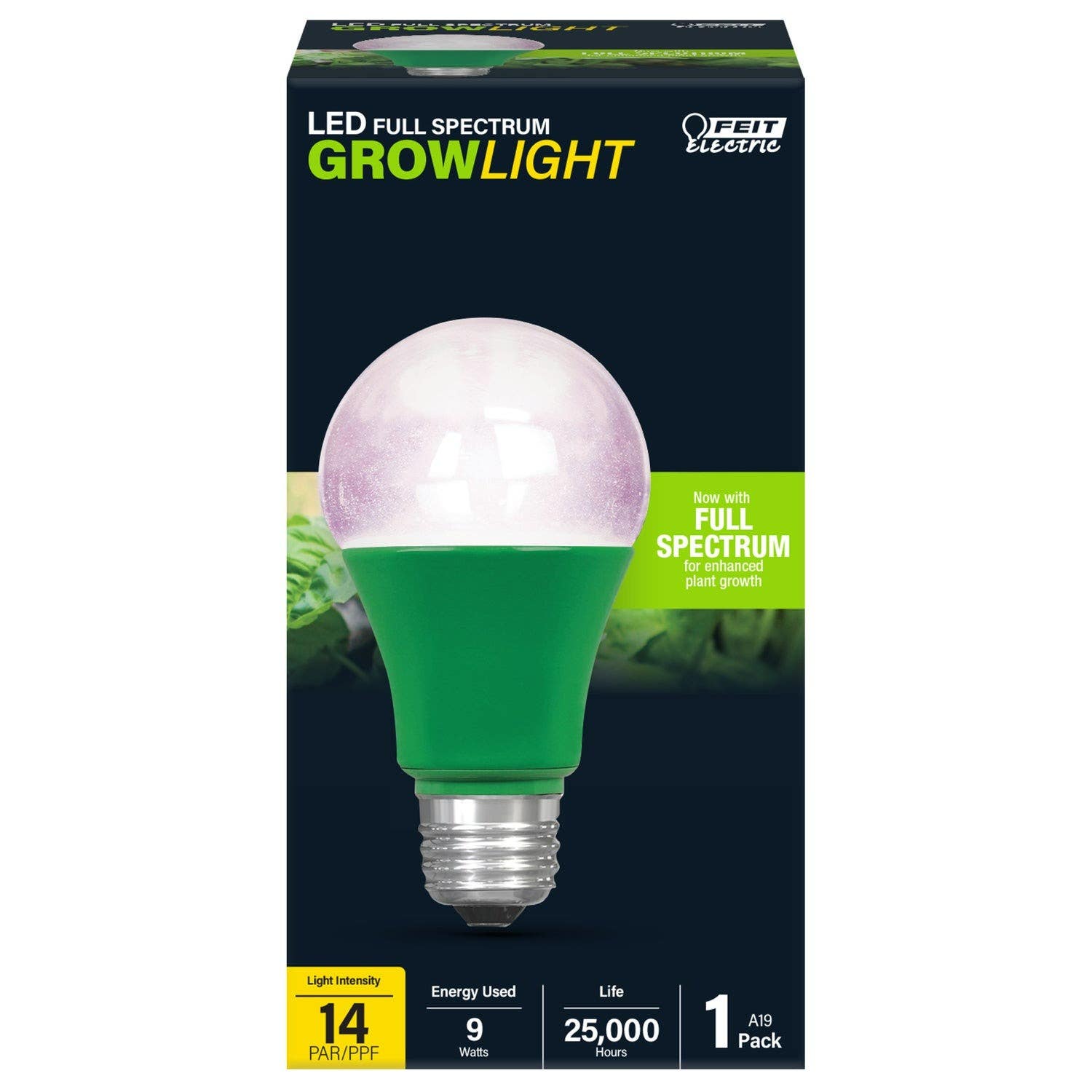 Feit Electric A19/GROW/LEDG2/BX LED Grow Light Bulb, 9W