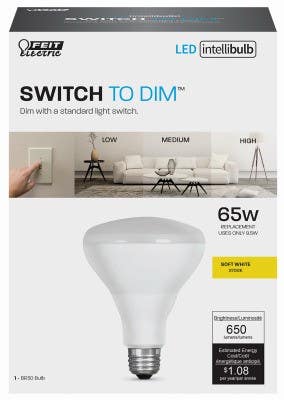 Feit Electric BR30/827/3DIM/LEDI LED IntelliBulb, Switch-to-Dim, 9.5-Watts, 800 Lumen