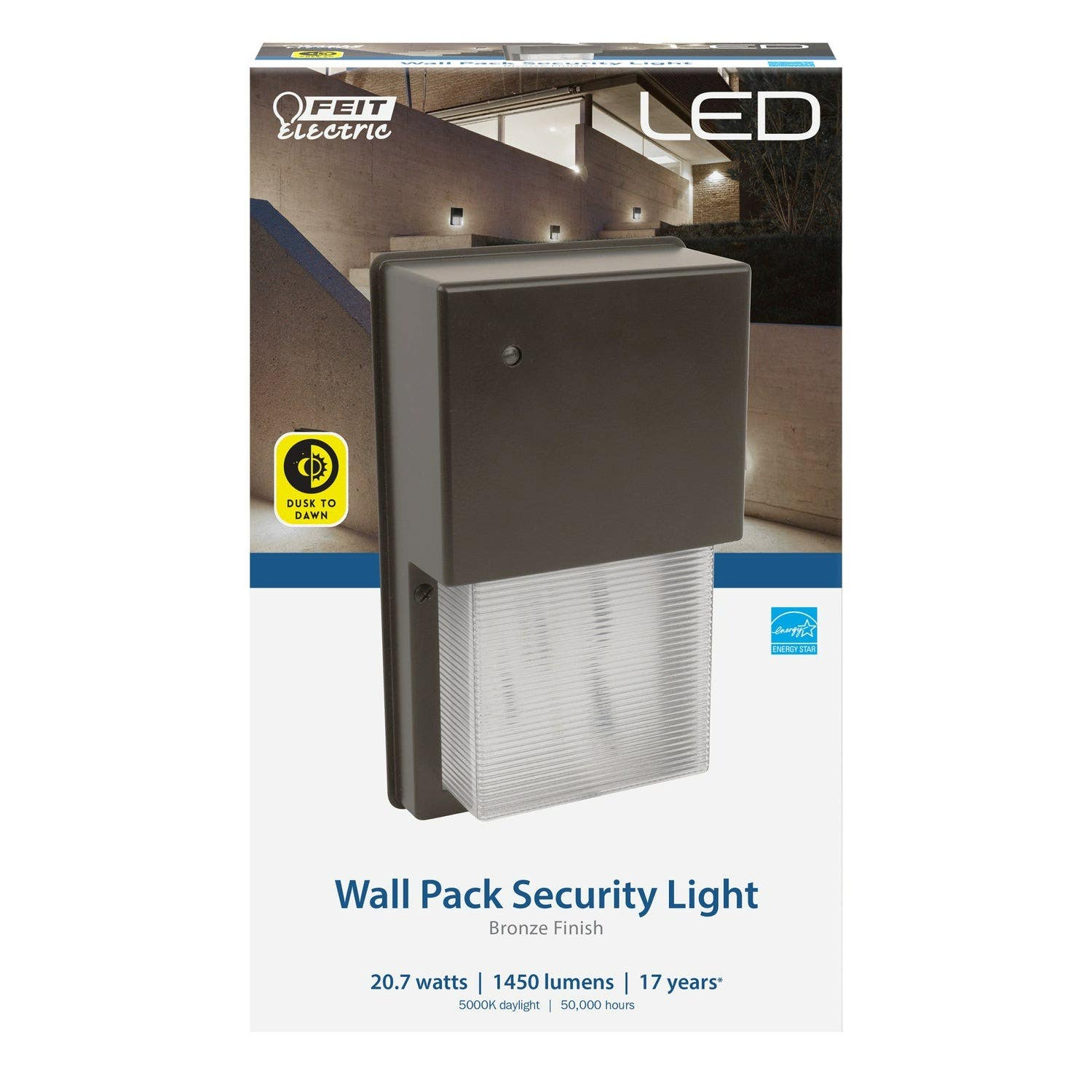 Feit Electric S10WPK/850/DD/BZ Bronze Led Wall Pack Security Light, 10in. 20.7W