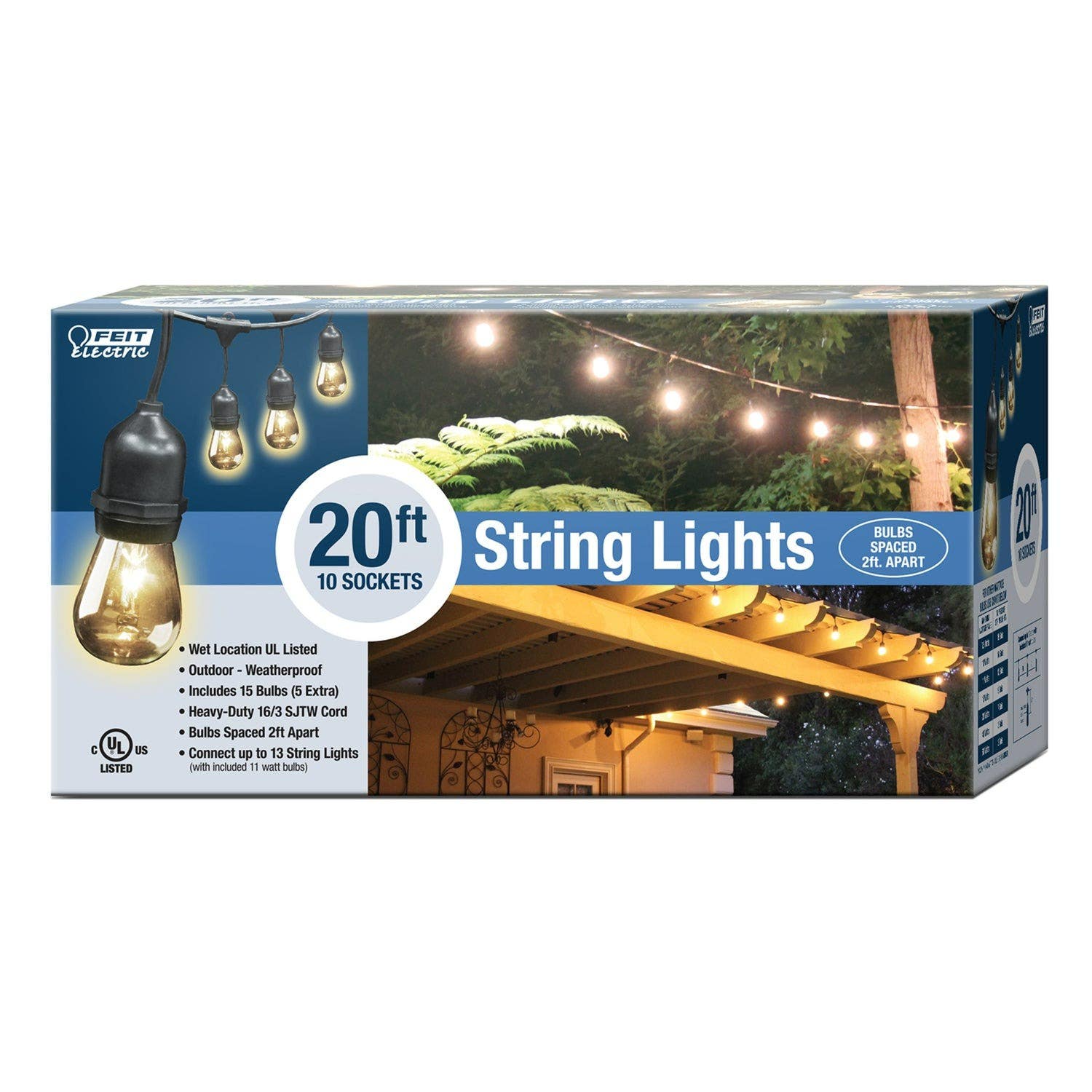 Feit Electric 72034 Incandescent String Light Set, 20 ft.