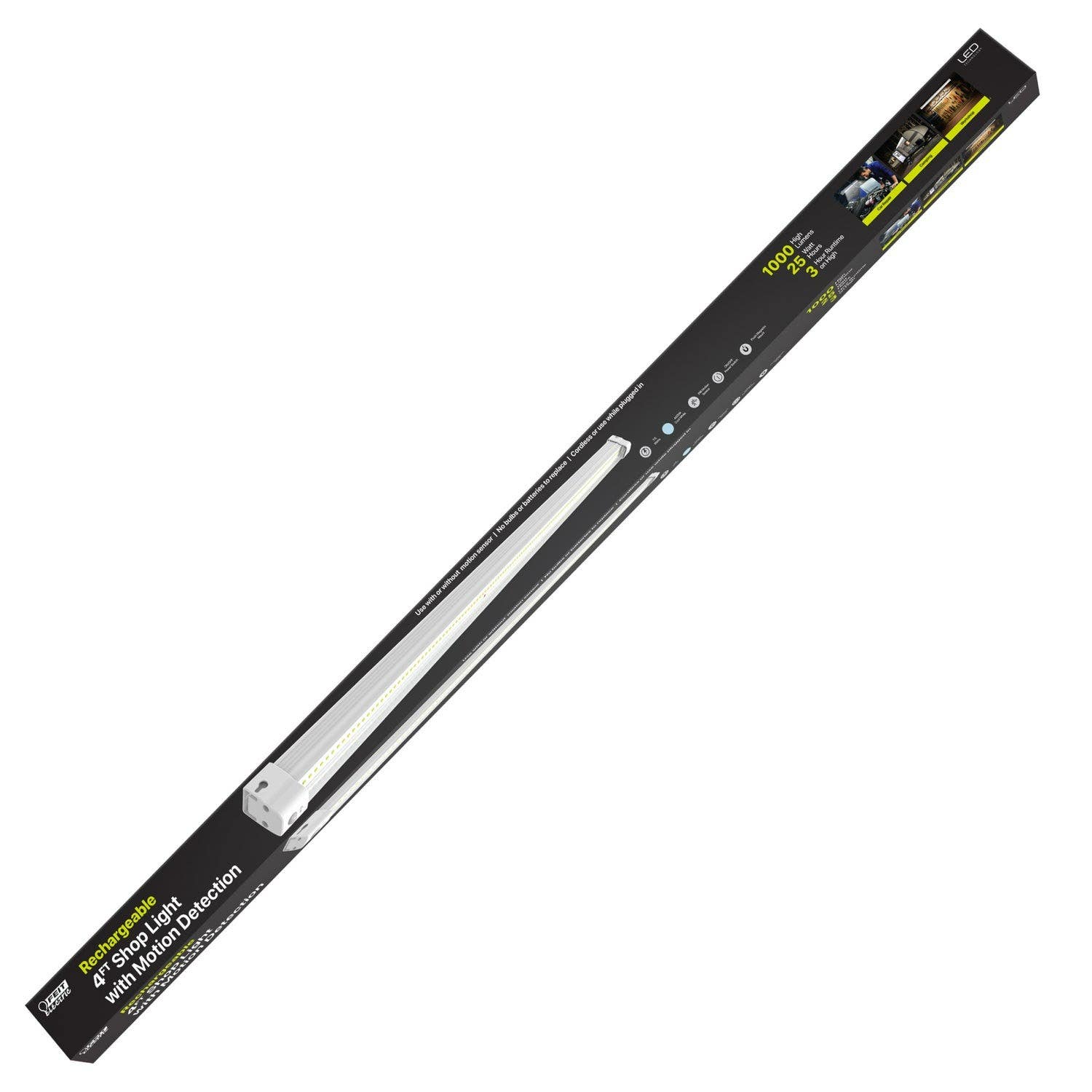 Feit Electric SHOP4/840/25/MOT/BAT Motion Sensing Shop Light,Rechargeable Battery, 4 ft. 25W