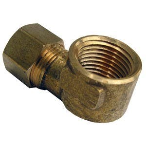 Larsen Supply Co 17-7033 Compression Female Pipe Thread Brass Elbow 3/8" x 1/2"