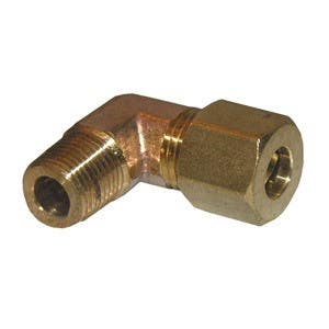 Larsen Supply Co 17-6909 Male Pipe Thread Brass Compression Elbow 1/4" x 1/8"