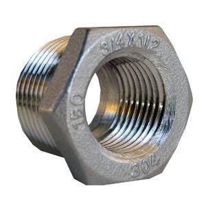 Larsen Supply Co 32-2709 Stainless Steel Hex Bushing 3/4" x 1/2"
