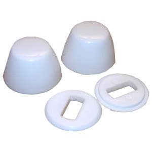 Larsen Supply Co 04-3911 White Plastic Round Bolt Caps Pair