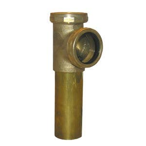Larsen Supply Co 03-4021 Rough Brass Disposal Tee With Baffle