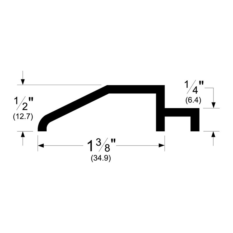 Pemko 195 End Piece For Threshold, 1-3/8" W x 1/2" H