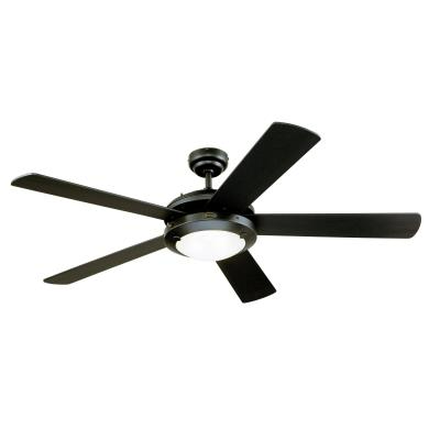 Westinghouse 72242 52" Comet Indoor Ceiling Fan w/ Dimmable LED Light Fixture, Matte Black, Marble, Frosted Glass