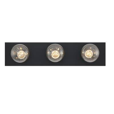 Westinghouse 61175 Three-Light Indoor Wall Fixture, Matte Black
