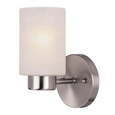 Westinghouse 62278 Sylvestre One-Light Indoor Wall Fixture, Brushed Nickel,Frosted Seeded Glass