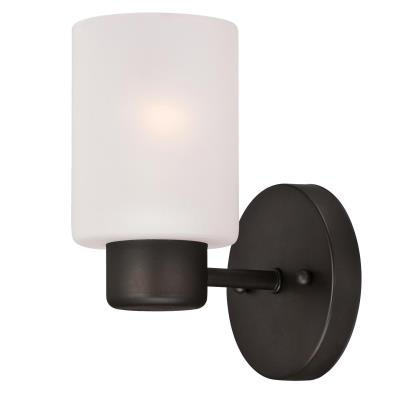 Westinghouse 63540 Sylvestre One-Light Indoor Wall Fixture, Oil Rubbed Bronze, Frosted Glass