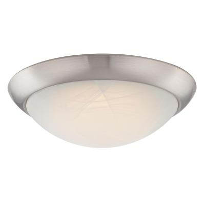 Westinghouse 63088 11" LED Flush Mount Ceiling Fixture, Brushed Nickel w/ White Alabaster Glass