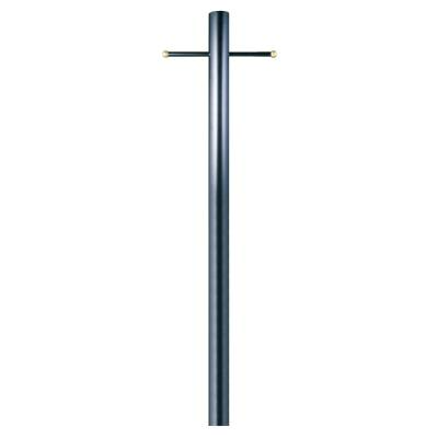 Westinghouse 66808 Outdoor Lantern Post, Black on Steel w/ Ladder Rest w/ Brass Colored Spherettes