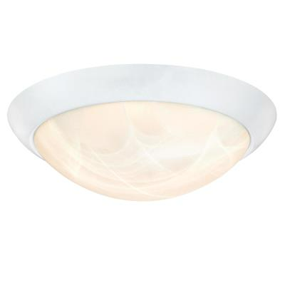 Westinghouse 61066 11" Dimmable LED Indoor Flush Mount Ceiling Fixture, White w/ White Alabaster Glass
