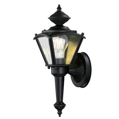 Westinghouse 66983 One-Light Outdoor Wall Lantern, Matte Black , on Steel w/ Clear Glass Panels
