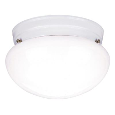 Westinghouse 66699 One-Light Indoor Flush-Mount Ceiling Fixture, White, w/ White Glass