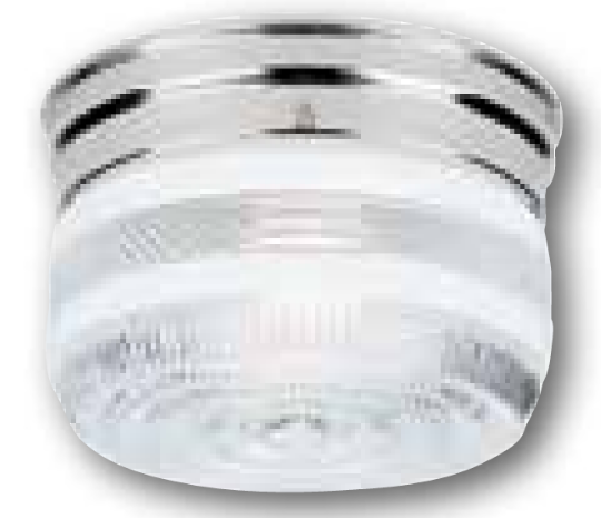 Westinghouse 66239 1-Light Flush Chrome, w/ White & Clear Glass