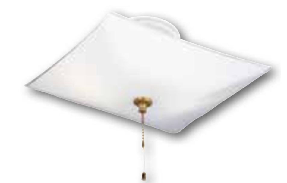 Westinghouse 66200 2-Light Semi-Flush  w/ Pull Chain, White, w/ White Glass