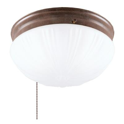 Westinghouse 67202 Two-Light Indoor Flush-Mount Ceiling Fixture w/ Pull Chain, Sienna, Frosted Fluted Glass