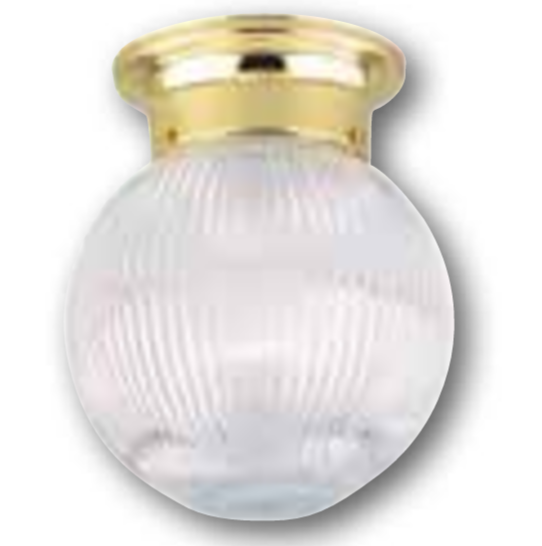 Westinghouse 66692 One-Light Flush, Polished Brass, Crystal Ribbed Glass Globe