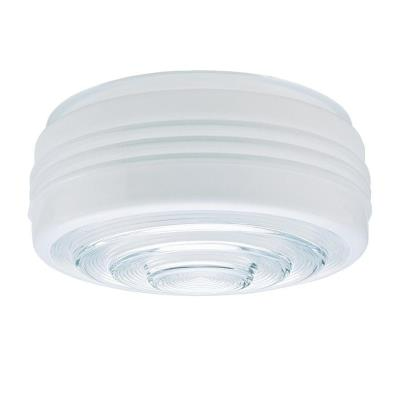Westinghouse 85608 8" White and Clear Glass Drum Shade