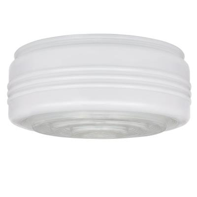 Westinghouse 81609 10" White and Clear Glass Drum Shade