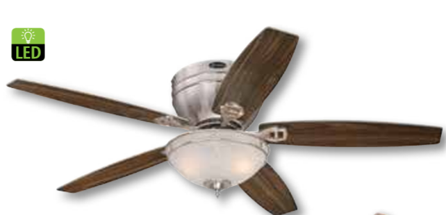 Westinghouse 72097 52" Carolina LED Indoor Ceiling Fan w/ LED Light Kit, Brushed Nickel