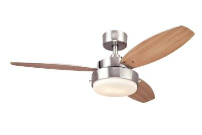 Westinghouse 72216 42" Alloy Indoor Ceiling Fan w/ LED Light Fixture, Brushed Nickel
