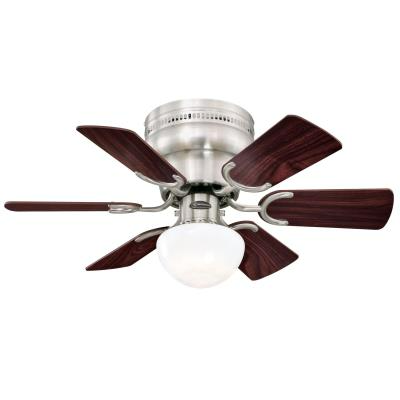 Westinghouse 72307 Petite Indoor Ceiling Fan w/ LED Light Fixture, Brushed Nickel, 30"