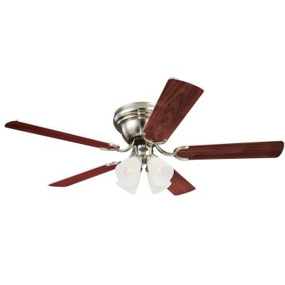 Westinghouse 72320 52" Contempra IV Indoor Ceiling Fan w/ Dimmable LED Light Fixture, Brushed Nickel