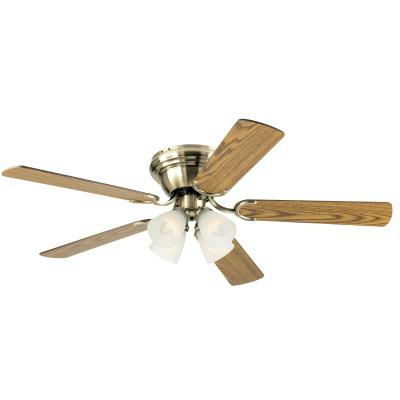 Westinghouse 72322 52" Contempra IV Indoor Ceiling Fan w/ Dimmable LED Light Fixture, Antique Brass