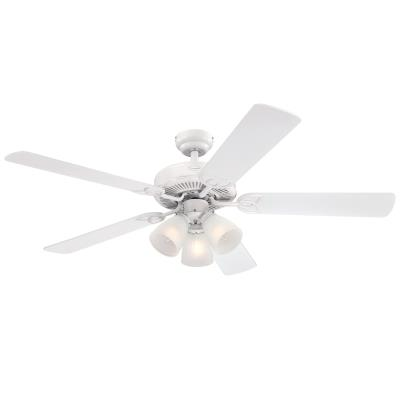 Westinghouse 72364 52" Vintage Indoor Ceiling Fan w/ Dimmable LED Light Fixture, White