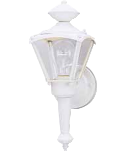 Westinghouse 66984 4-3/4" Coach Lantern, Single Light, White Textured, Clear Glass Panels
