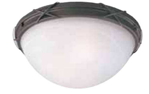 Westinghouse 69407 2-Light, Flush Mount Ceiling Fixture, Textured Rust Brown Patina, White Alabaster Glass, 60W