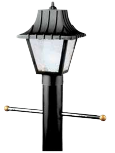 Westinghouse 66875 8" Post Top Lantern, Single Light, Black, Polycarbonate, Clear Textured Acrylic Panels