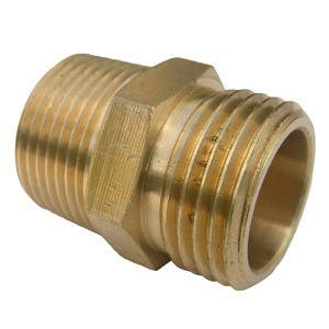 Larsen Supply Co 15-1707 3/4" Male Garden Hose Thread x 3/4" Male Pipe Thread x 1/2" Female Pipe Thread Brass Adapter