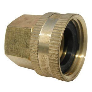 Larsen Supply Co 15-1717 3/4" Female Garden Hose Thread x 1/2" Female Pipe Thread Swivel Brass Adapter