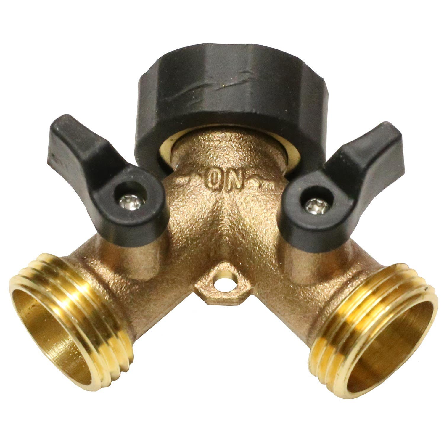 Larsen Supply Co 15-4021 CD Brass Garden Hose Wye With Shut-Off