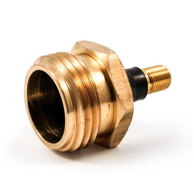 Camco Mfg 36153 Blow Out Plug with Schrader Valve - Brass